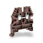 Винтовая одноуровневая проходная клеммная колодка: 100 шт/уп, коричневые, 26-12 AWG (PN# KN-T12BRN)