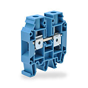 Винтовая одноуровневая проходная клеммная колодка: 25 шт/уп, синие, 12-4 AWG (PN# KN-T4BLU-25)