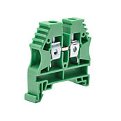 Винтовая одноуровневая проходная клеммная колодка: 25 шт/уп, зеленые, 26-8 AWG (PN# KN-T8GRN-25)