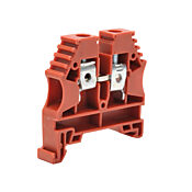 Винтовая одноуровневая проходная клеммная колодка: 25 шт/уп, красная, 26-8 AWG (PN# KN-T8RED-25)