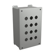 Pushbutton Enclosure: 11 x 7 x 4in, wall mount, carbon steel (PN# MPB12LG)