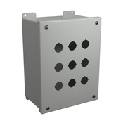 Pushbutton Enclosure: 9 x 7 x 4in, wall mount, carbon steel (PN# MPB9LG)