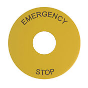 Табличка с легендой: «Аварийная остановка» (PN # NDP-70-ES)