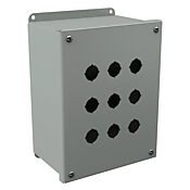 Корпус кнопки: 9 x 7 x 4 дюйма, настенное крепление, углеродистая сталь (PN# PBGX9)