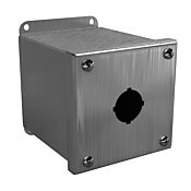 Pushbutton Enclosure: 4 x 4 x 5in, wall mount, 304 stainless steel (PN# PBXD1SS)
