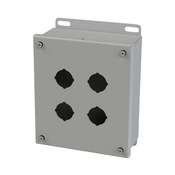 Корпус кнопки: 8 x 7 x 3 дюйма, настенное крепление, углеродистая сталь (PN# SCE-4SPB)