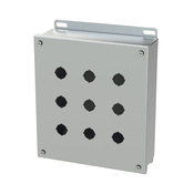 Корпус кнопки: 10 x 9 x 3 дюйма, настенное крепление, нержавеющая сталь 316L (PN# SCE-9PBSS6I)