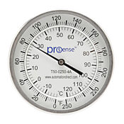 Биметаллический циферблатный термометр: от 0 до 250 градусов по Фаренгейту/от -18 до 120 градусов по Цельсию (PN# T50-0250-4A)