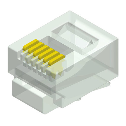 5RPX-6XXXXTLB-601-A1 Модульная вилка, 6-позиционный короткий корпус, серия 601