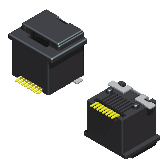 5RJ1MS00N0N-88XX00U-308-A1 Модульный разъем с верхним вводом SM T, тип H=15,0 W=16,4 Серия 308
