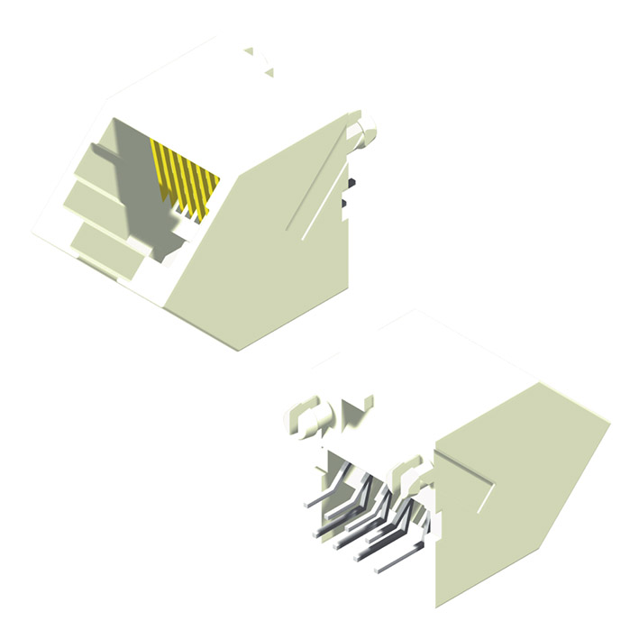 5RJ1DD00N0N-88XX00L-510-AX Модульный домкрат, вход под 45°, высота = 20,7, ширина = 17,15, для серии C6 510