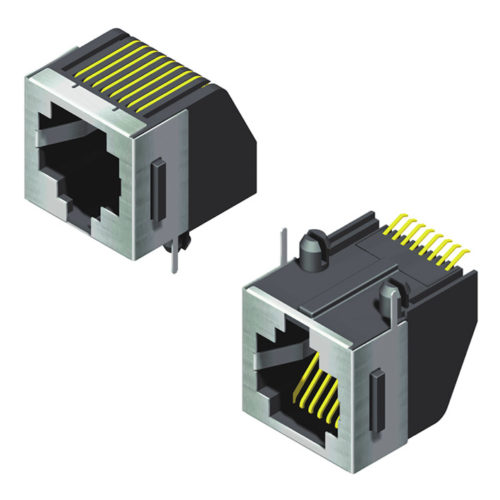 5RJ1MR10F2E-XXXX00U-254-A1 Модульный разъем с экранированным боковым вводом, тип SMT В=13,5 Ш=18,3 Серия 254