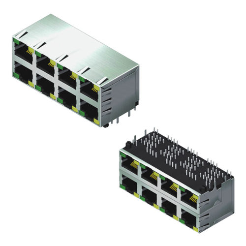 5RJXDR20RAN-88XXXXL-766-B1 Модульный Джек экранированный боковой вход со светодиодом H=25,4 W=28,15 766 серии