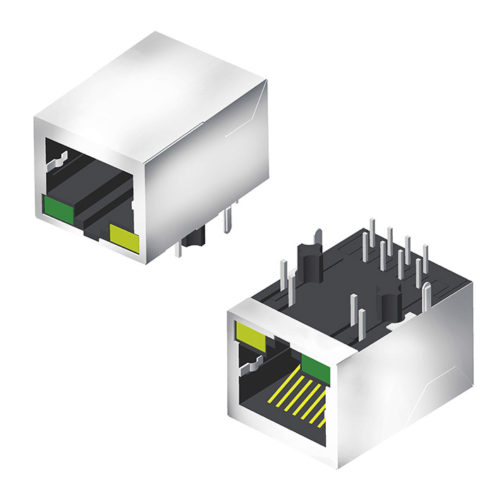 5RT1DR10R2N-88XXS3L-001-E2 Модульный разъем с боковым экранированным входом со светодиодом H=13,35 W=21,6 Серия 001