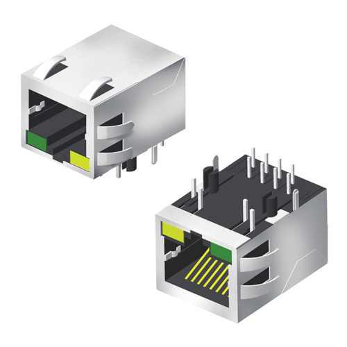5RT1DR20R2N-88XXS3L-001-E2 Модульный разъем с экранированным боковым входом и светодиодом В=13,4 Ш=21,1 001 Серия 2