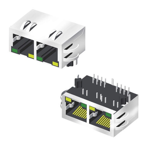 5RT2DR21R2N-88XXP3L-001-E1 Модульный разъем с экранированным боковым входом со светодиодом H=13,5 W=21,35 Серия 001