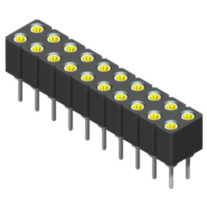 5MS1S42N-2XXS0BTU-0740-01 Торцевая головка 2,54 мм, прямая, 2 ряда, длина = 7,4