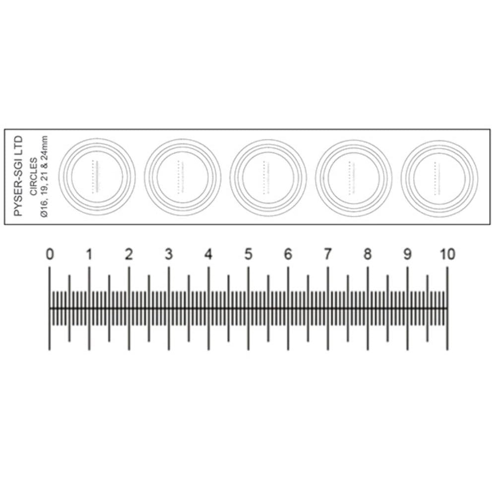 Масштабные сетки, рисунок NE1 на полиэфирной пленке, 10 мм x 0,1 мм дел.