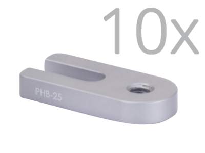 Базовый пакет держателя стойки, открытый слот, толщина 0,25 дюйма, 1/4-20, 10 шт. Модель: PHB-25-PK