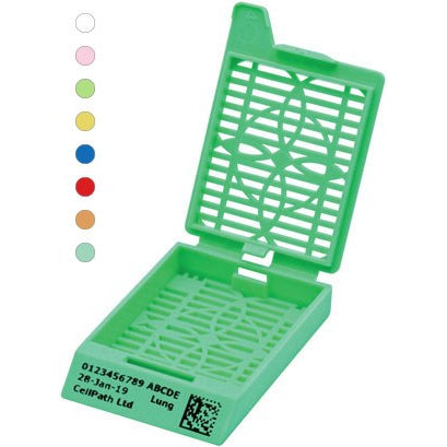 CellPath System III inkjet slotted cassettes, Leica IPC and Sakura AutoWrite printers, coloured