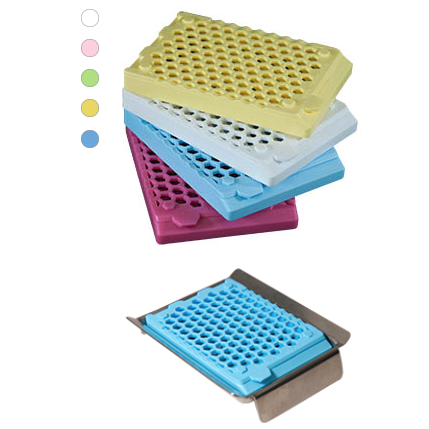 CellPath Super Mega hex slim acetal polymer embedding cassettes with lid, coloured