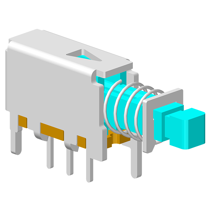 64SWT-PX3U285 Нажимной переключатель DIP 90° 3P H=8,3 мм Синий