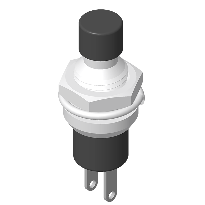 64SWT-UC2B097 Кнопочный переключатель 2P для монтажа на панель H = 20,6 мм, черный