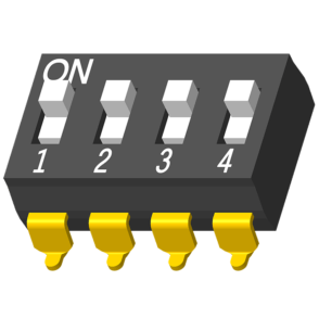 64SWT-AX4B127 DIP-переключатель SMT 180° H=4,15 мм 04 порта