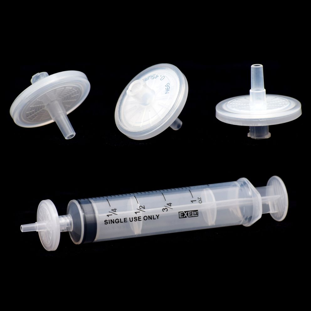 Шприцевой фильтр, нестерильный, гидрофильный PTFE, предварительный фильтр GF