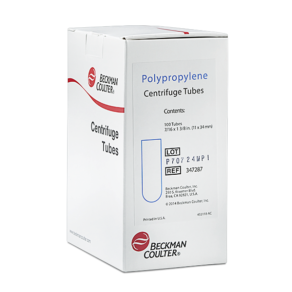 1 мл, толстостенная полипропиленовая пробирка с открытым верхом, 11 x 34 мм - 100 упаковок