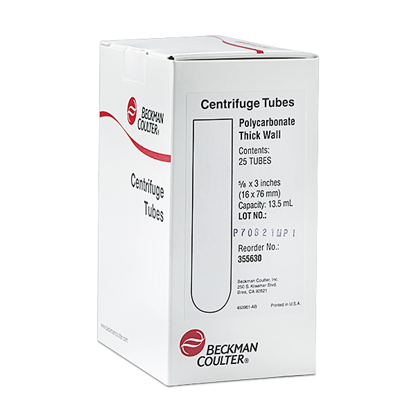 10 мл, толстостенная поликарбонатная пробирка с открытым верхом, 16 x 76 мм — 25 упаковок