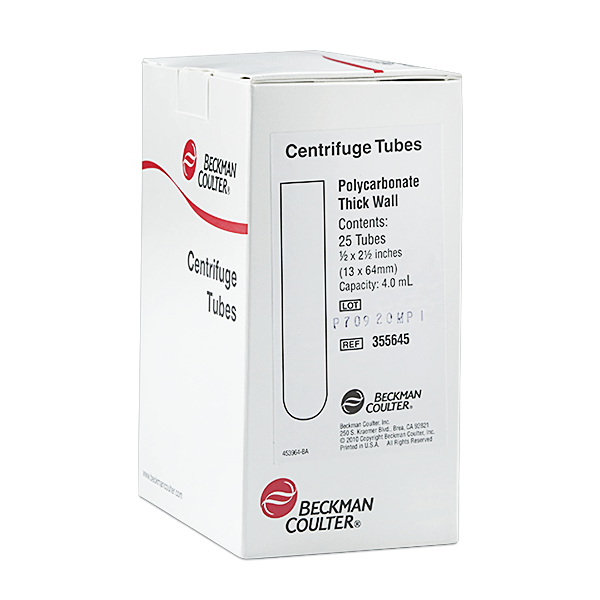4 мл, толстостенная поликарбонатная пробирка с открытым верхом, 13 x 64 мм — 25 упаковок