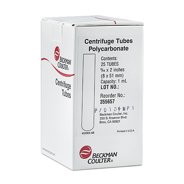 1 мл, толстостенная поликарбонатная пробирка с открытым верхом, 8 x 51 мм — 25 упаковок