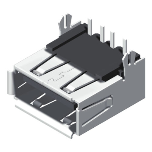 5US2A02RF-104XXXLAD1 USB A, гнездо, обратное погружение, R/A, 4 контакта