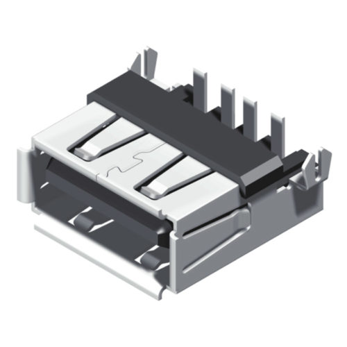 5US2A03RF-104S0XLAD1 USB тип A, розеточный, обратный, плоский, R/A, 4 контакта
