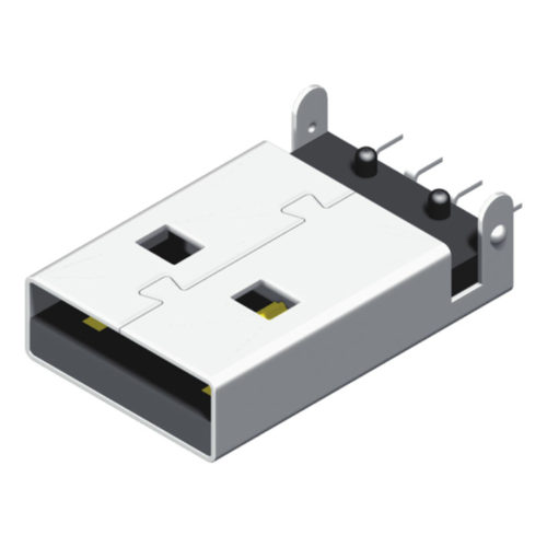 5US2A16MM-104S0XUAD1 USB A, тип «папа», обратный SMT R/A 4P