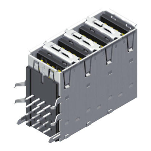 5US2A21RF-404S0BLAD1 USB A тип гнездо 4 порта Dip R/A 16P