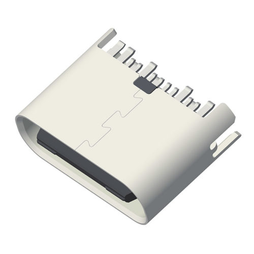 5US4C01TF-124XXBUHC1 USB 3.1, тип C, гнездо, угол наклона 180°, высота = 6,5