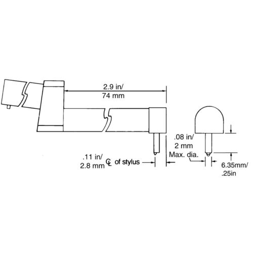 MAHR 2008016 Зонд, дно с канавкой для карманного серфинга