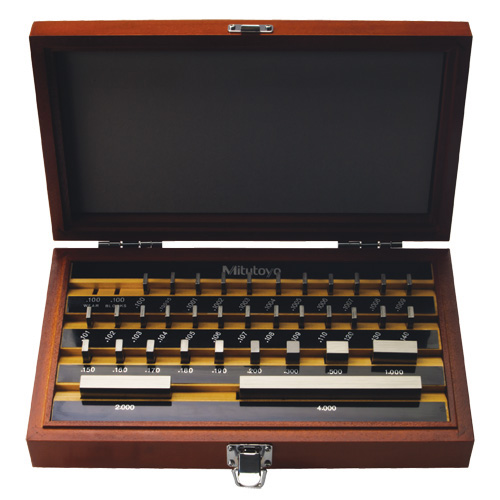 Mitutoyo 516-916-26 Дюймовый прямоугольный стальной мерный блок марки AS-2, набор из 35 шт.