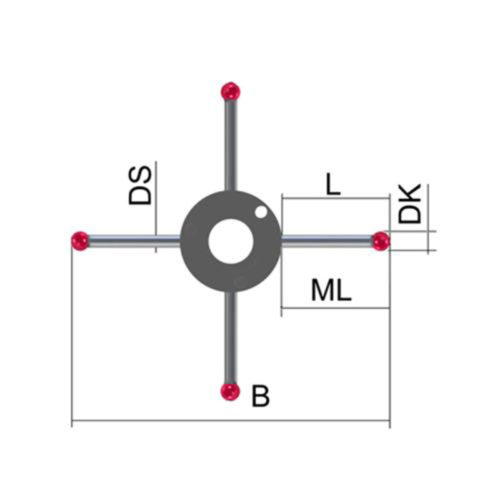 Zeiss Ø1,0 мм M3 XXT, T-Stylus / с зажимным адаптером, прямой, рубиновая сфера, вал из вольфрамового карбюратора, L: 5,0 мм