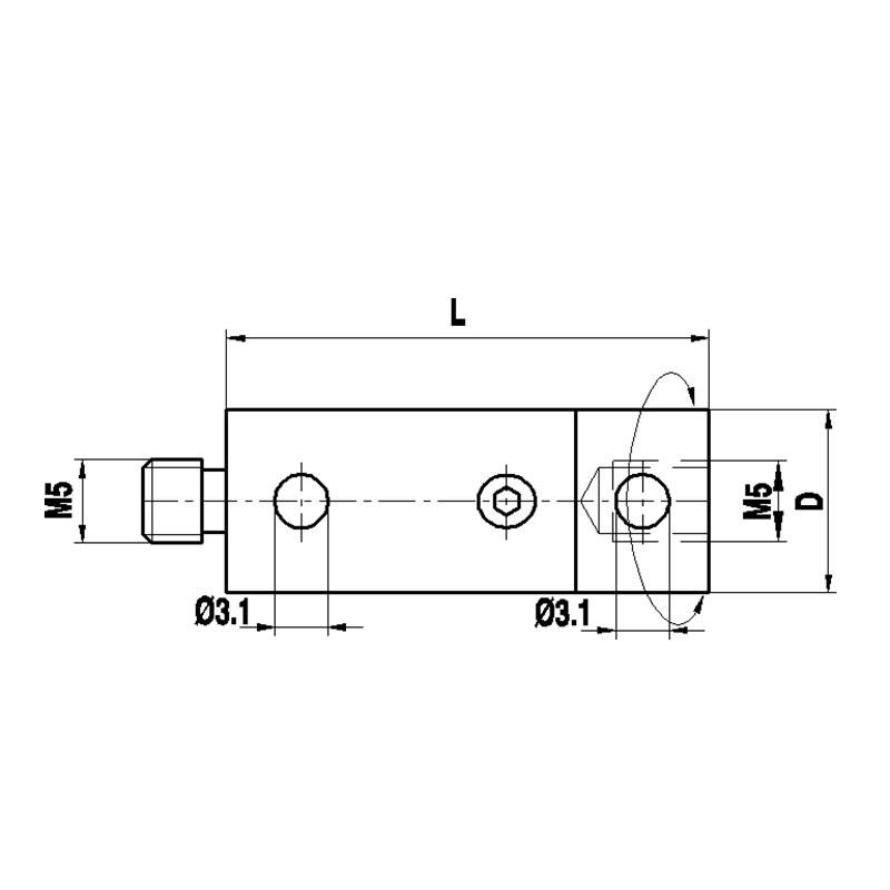 Renishaw A-5555-0099 Титановый поворотный адаптер M5, L 30 мм, для приложений Zeiss