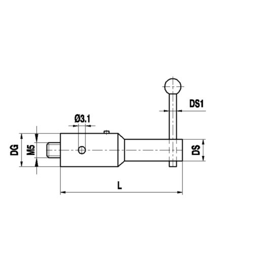 Renishaw A-5555-0104 M5, нержавеющая сталь, держатель щупа 90°, длина 40 мм, для приложений Zeiss