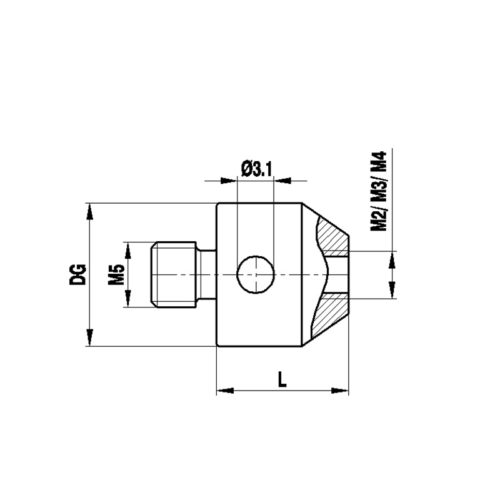 Renishaw A-5555-0226 Переходник M5 на M2 из нержавеющей стали, L 10 мм, для приложений Zeiss