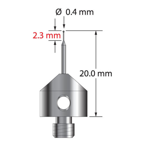 Q-Mark AFG-0420-SN M5 0,4 мм, наконечник из карбида вольфрама, цилиндрический стилус, L 20,0 мм, EWL 10 мм