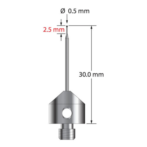 Q-Mark AFG-0530-SN M5 0,5 мм, наконечник из нитрида кремния, цилиндрический стилус, L 30,0 мм, EWL 20 мм