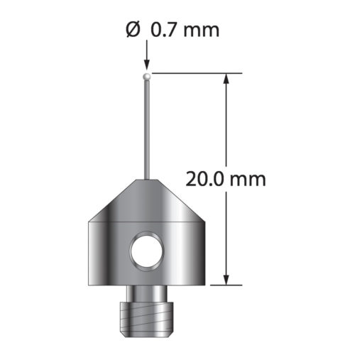 Q-Mark AFG-0720-Z M5 0,7 мм, наконечник из диоксида циркония, цилиндрический стилус, L 20,0 мм, EWL 10 мм