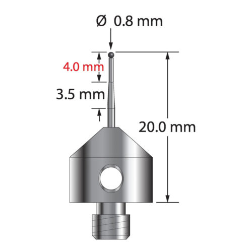Q-Mark AFG-0820-T-SN M5 0,8 мм, наконечник из нитрида кремния, цилиндрический стилус, L 20,0 мм, EWL 10 мм