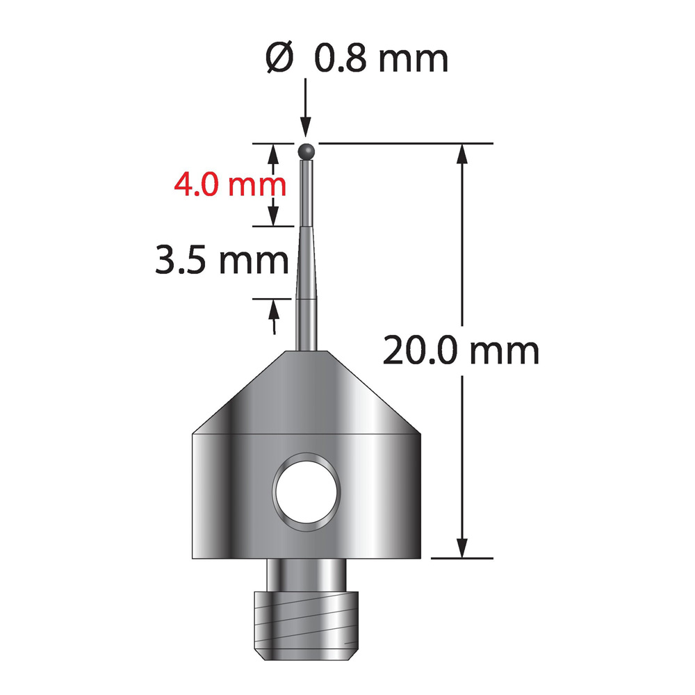 Q-Mark AFG-0820-T-SN M5 0,8 мм, наконечник из нитрида кремния, цилиндрический стилус, L 20,0 мм, EWL 10 мм