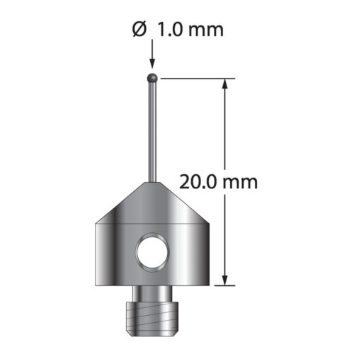Q-Mark AFG-1020-5-DS-7-SN M5 1 мм, наконечник из нитрида кремния, цилиндрический стилус, L 20,5 мм, EWL 10,5 мм